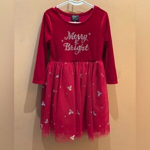 Pink & Violet Christmas Merry & Bright red velvet and tulle dress Size 6